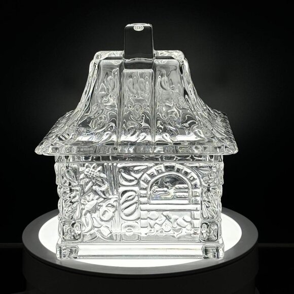 Vintage Goebel Germany Lead Crystal "Hansel & Gretel" Gingerbread House Candy - Picture 1 of 12